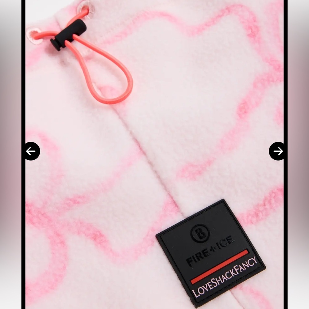 LoveShackFancy x Bogner Arian Ski Pink Bow NECK WARMER Gaiter NWT - Picture 6 of 7